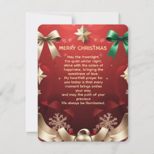 Merry Christmas Greeting Card with Festive Ribbons