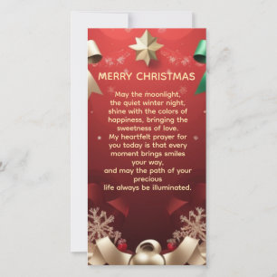 Merry Christmas Greeting Card with Festive Ribbons