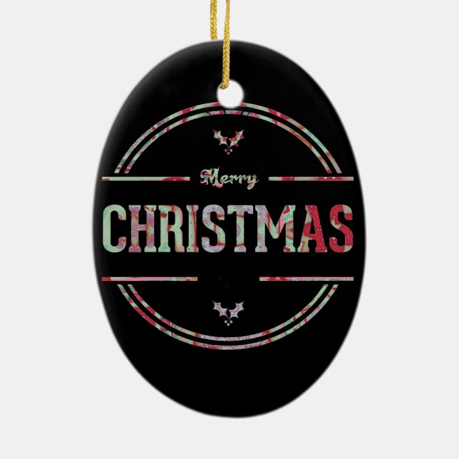Merry Christmas Greeting Ceramic Tree Decoration (Back)