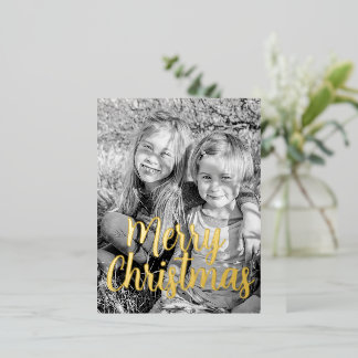 Merry Christmas Greeting Foil Holiday Postcard