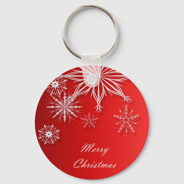 Merry Christmas. Greeting. Key Ring (Front)
