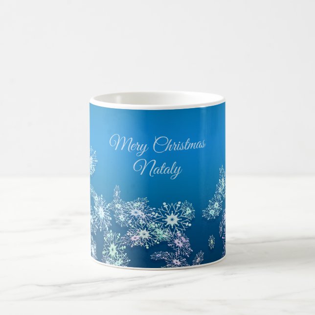 Merry Christmas. Greeting.Name. Coffee Mug (Center)