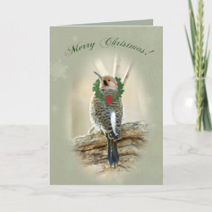 Merry Christmas Greeting — Northern Flicker Holiday Card