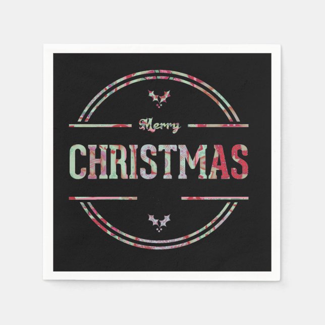 Merry Christmas Greeting Paper Napkin (Front)
