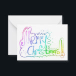 Merry Christmas greeting pastel handlettering Card<br><div class="desc">Merry Christmas handlettering pastel pencils drawing note card. Creative artistic Christmas greeting note card. Greeting handdrawing artisan note card. Artsy Merry Christmas words handwritten design. Xmas hand drawing typography greeting phrase note card.</div>