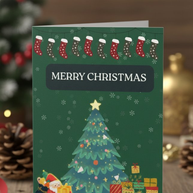 Merry Christmas Greetings Card (Christmas Wishing Card)