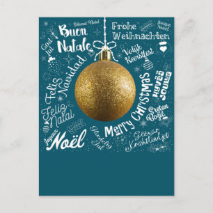 Merry Christmas greetings card from world in diffe