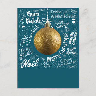 Merry Christmas greetings card from world in diffe