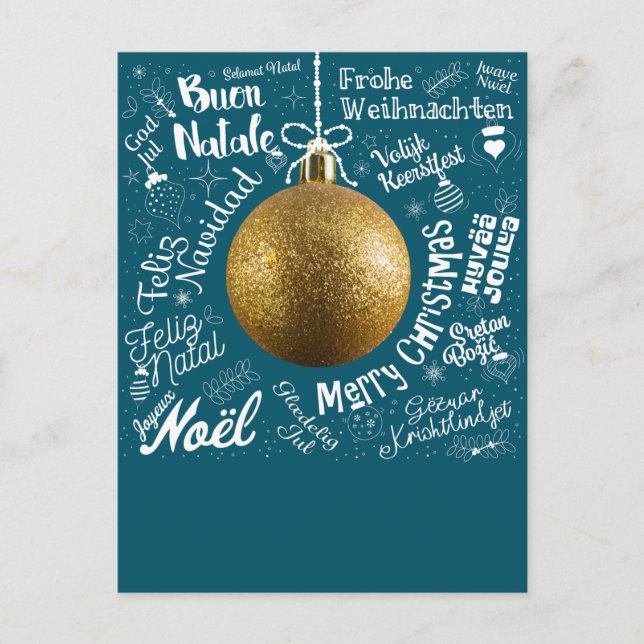 Merry Christmas greetings card from world in diffe (Front)