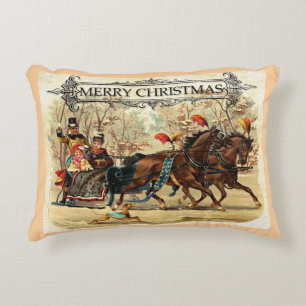 Merry Christmas Greetings Decorative Cushion