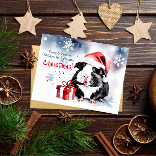 Merry Christmas greetings guinea pig pet Postcard