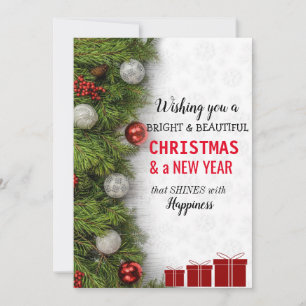 Merry christmas greetings holiday card