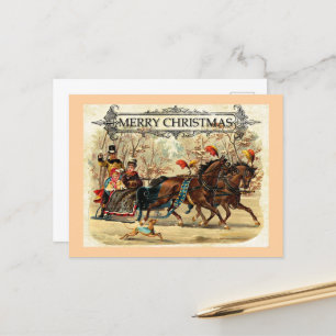 Merry Christmas Greetings Holiday Postcard