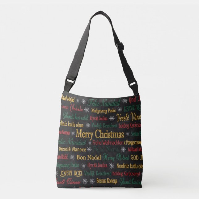 Merry Christmas Greetings in Different Language |  Crossbody Bag (Front)