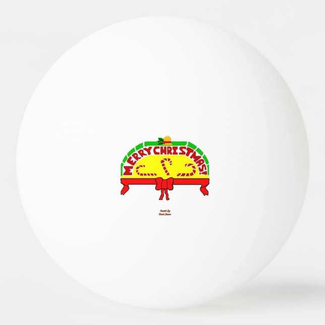 Merry Christmas Greetings Ping Pong Ball (Front)