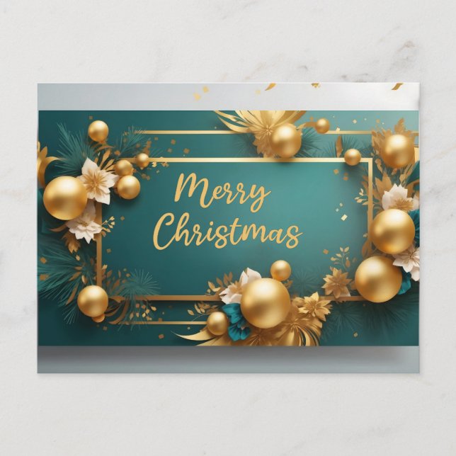 Merry Christmas Greetings Postcard (Front)