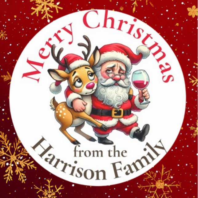 Merry Christmas Greetings Santa (Spread joy this holiday season with Brett Designs' Merry Christmas Greetings Santa Labels)