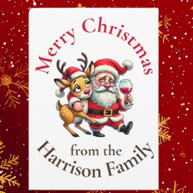 Merry Christmas Greetings Santa Holiday Card (Spread joy this holiday season with Brett Designs' Merry Christmas Santa Card)