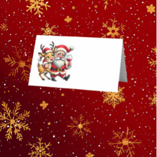 Merry Christmas Greetings Santa Holiday Card