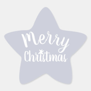 Merry Christmas Grey Star Sticker