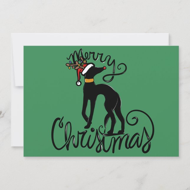 Merry Christmas Greyhound Card (Front)
