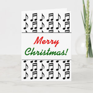 "Merry Christmas!" + Grid of Musical Notes