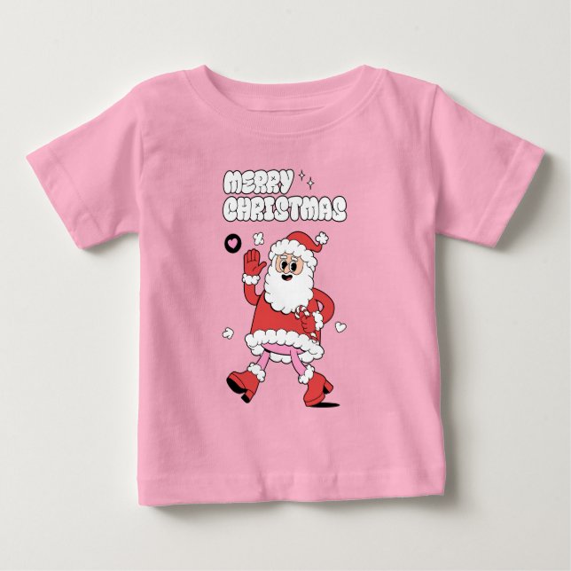 Merry Christmas - Groovy Santa Strut Baby T-Shirt (Front)