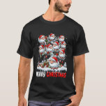Merry Christmas Group Santa Sheeps On Tree Colorfu T-Shirt<br><div class="desc">Merry Christmas Group Santa Sheeps On Tree Colorful Floral</div>