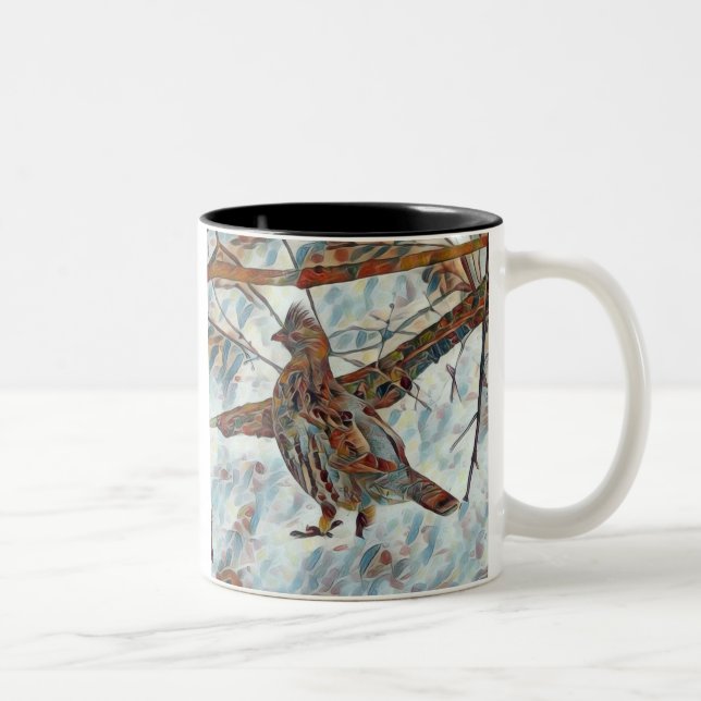 Merry Christmas grouse Two-Tone Coffee Mug (Right)