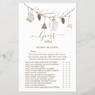 Merry Christmas 'Guess Who'  Baby Shower Game Flyer
