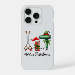 Merry Christmas Hairdresser Festive Stylist Xmas iPhone 15 Pro Case