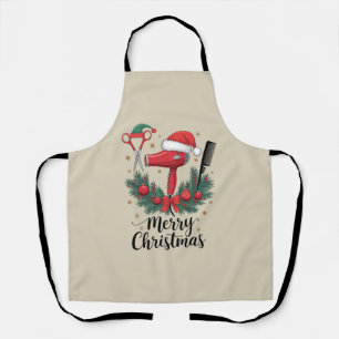Merry Christmas Hairstylist Hairdresser Xmas Hair Apron