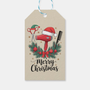 Merry Christmas Hairstylist Hairdresser Xmas Hair Gift Tags