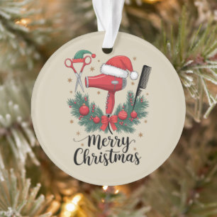 Merry Christmas Hairstylist Hairdresser Xmas Hair  Ornament