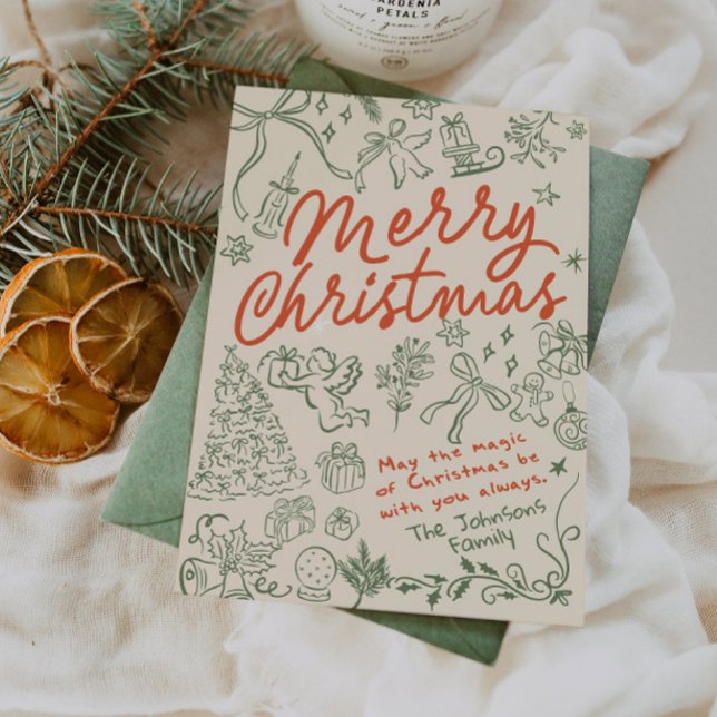 Merry Christmas Hand drawn Christmas Cards (Creator Uploaded)