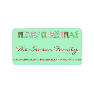 Merry Christmas Hand Lettered Script Label