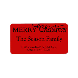 Merry Christmas Hand Lettered Script Label