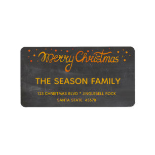Merry Christmas Hand Lettered Script Label