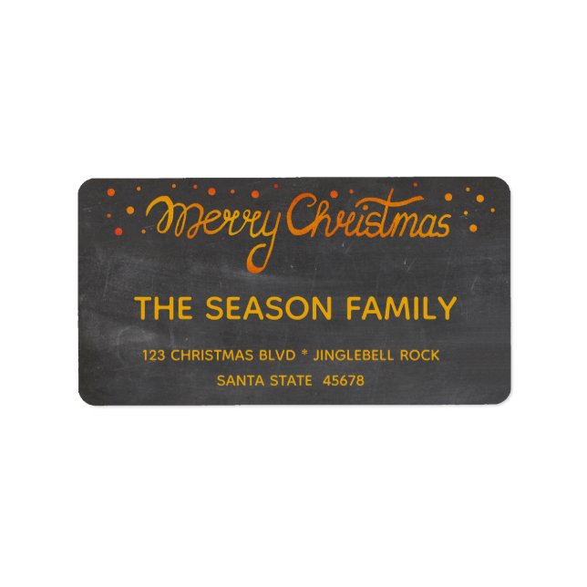 Merry Christmas Hand Lettered Script Label (Front)