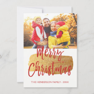 Merry Christmas Hand Lettered Script Photo Card