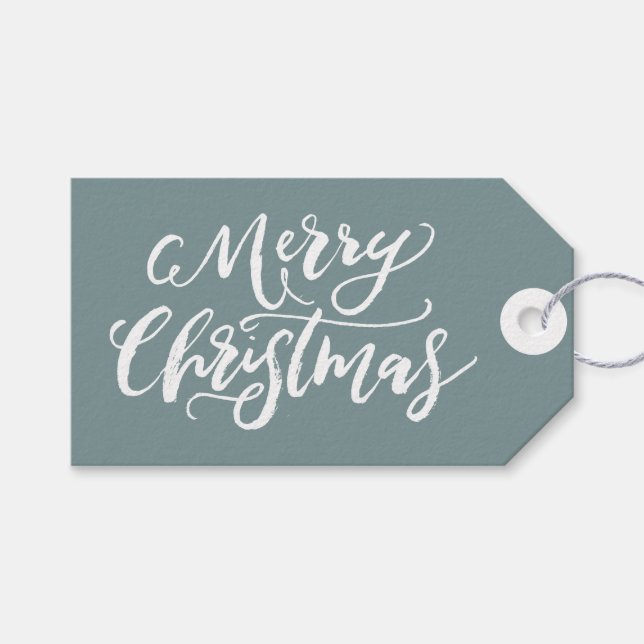 Merry Christmas Hand Lettering Gift Tags (Front (Horizontal))