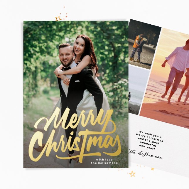 Merry Christmas Hand written photo collage Gold (Creator Uploaded)