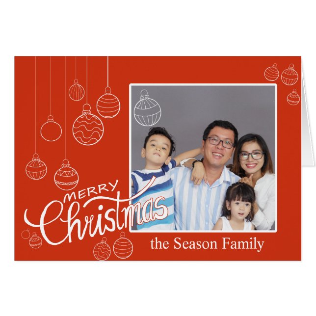 Merry Christmas handlettered Photocard (Front Horizontal)