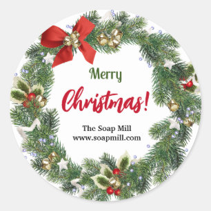 Merry Christmas Handmade Soap Product Sticker
