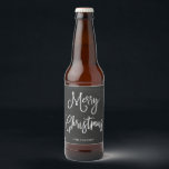 Merry Christmas | Handwritten Script on Chalkboard<br><div class="desc">These simple and trendy holiday labels say "Merry Christmas" in rustic,  white handwritten script on a black,  chalkboard look background.</div>
