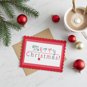 Merry Christmas, Hanging Ornament Red Christmas Card