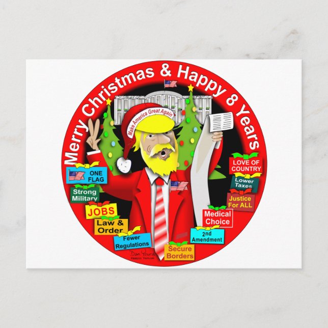 Merry Christmas & Happy 8 Years Holiday Postcard (Front)