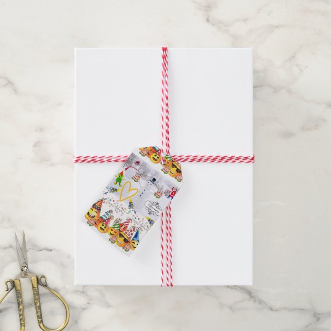Merry Christmas Happy Birthday Gift Tags  (With Twine)