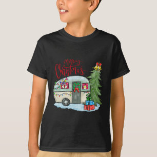 Merry Christmas Happy Camper Fun Camping Life Fami T-Shirt