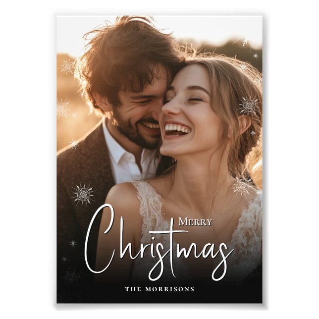 Merry Christmas Happy Couple Custom Photo Print (Front)